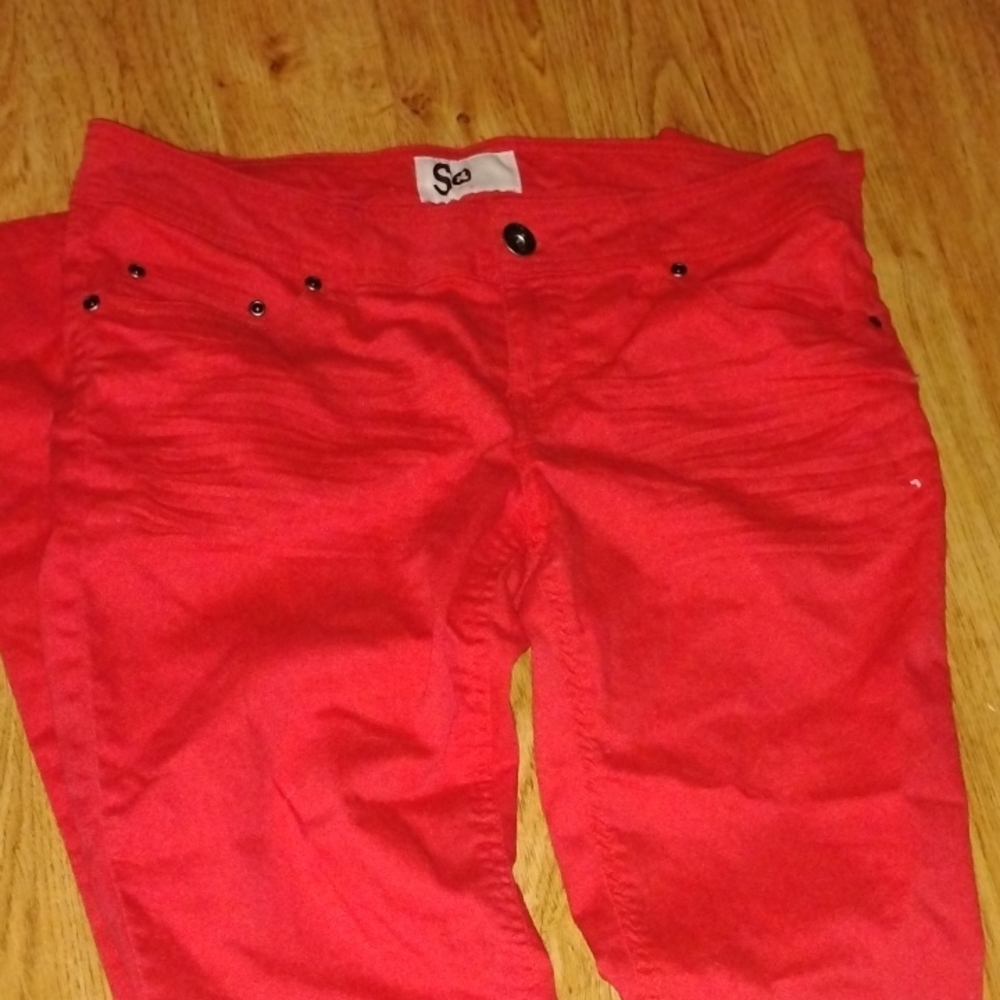 SO Vibrant Red Women's Skinny Jeans